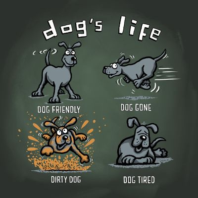 Dog’s Life Dog Tired Dirty Dog Coaster | Funny Dog Gift | Baaad Flockers®