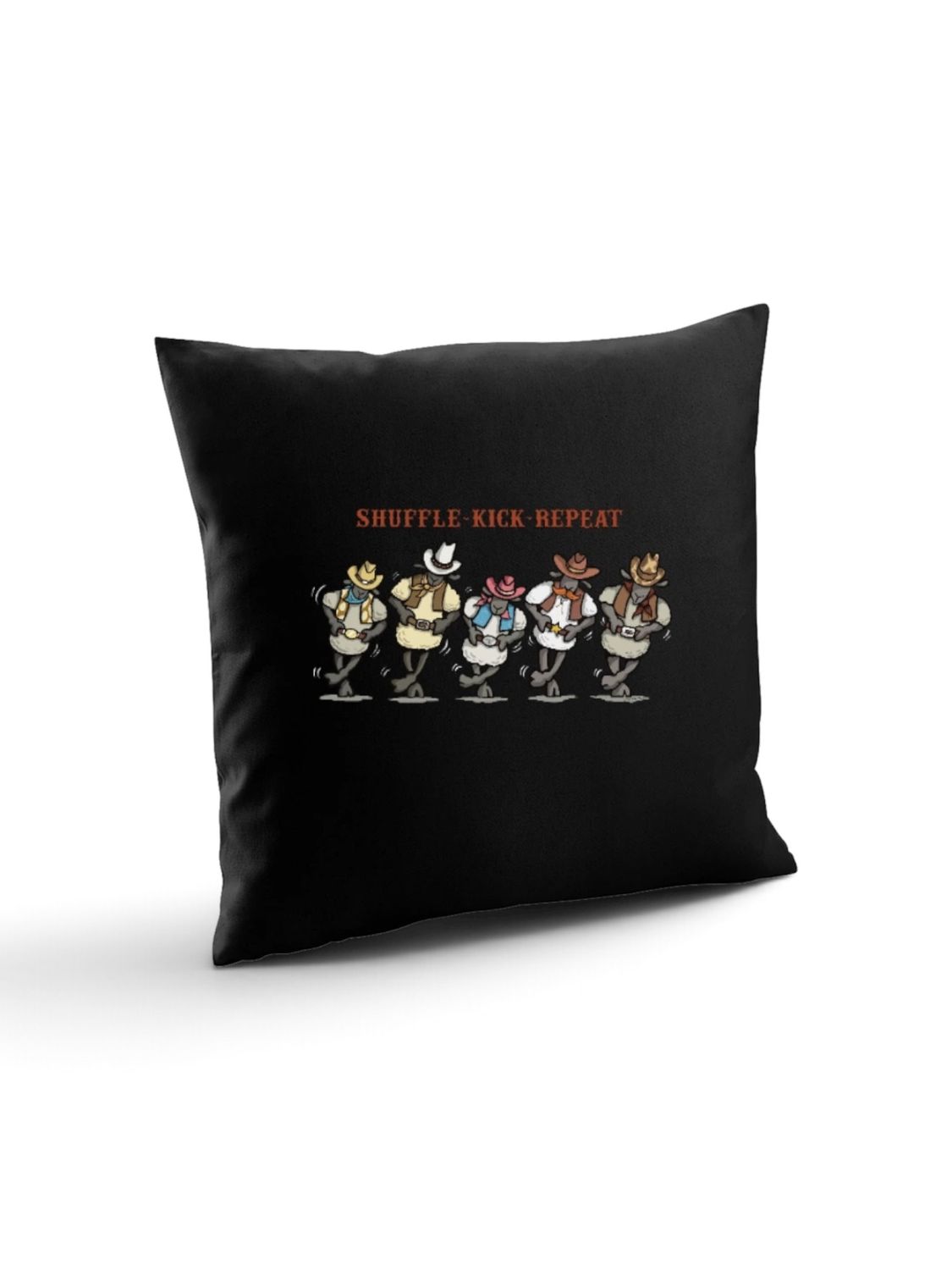 Line Dancing Cushion | Funny Country Dancing &amp; Western Gift, Colour: Black