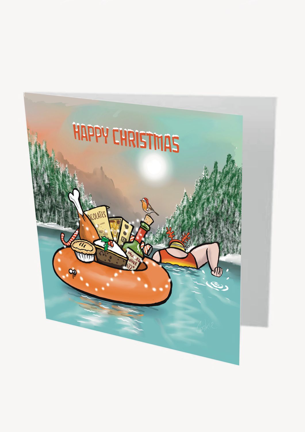 Christmas Swim Card | Funny Wild Swimming Christmas Card | Kimmer