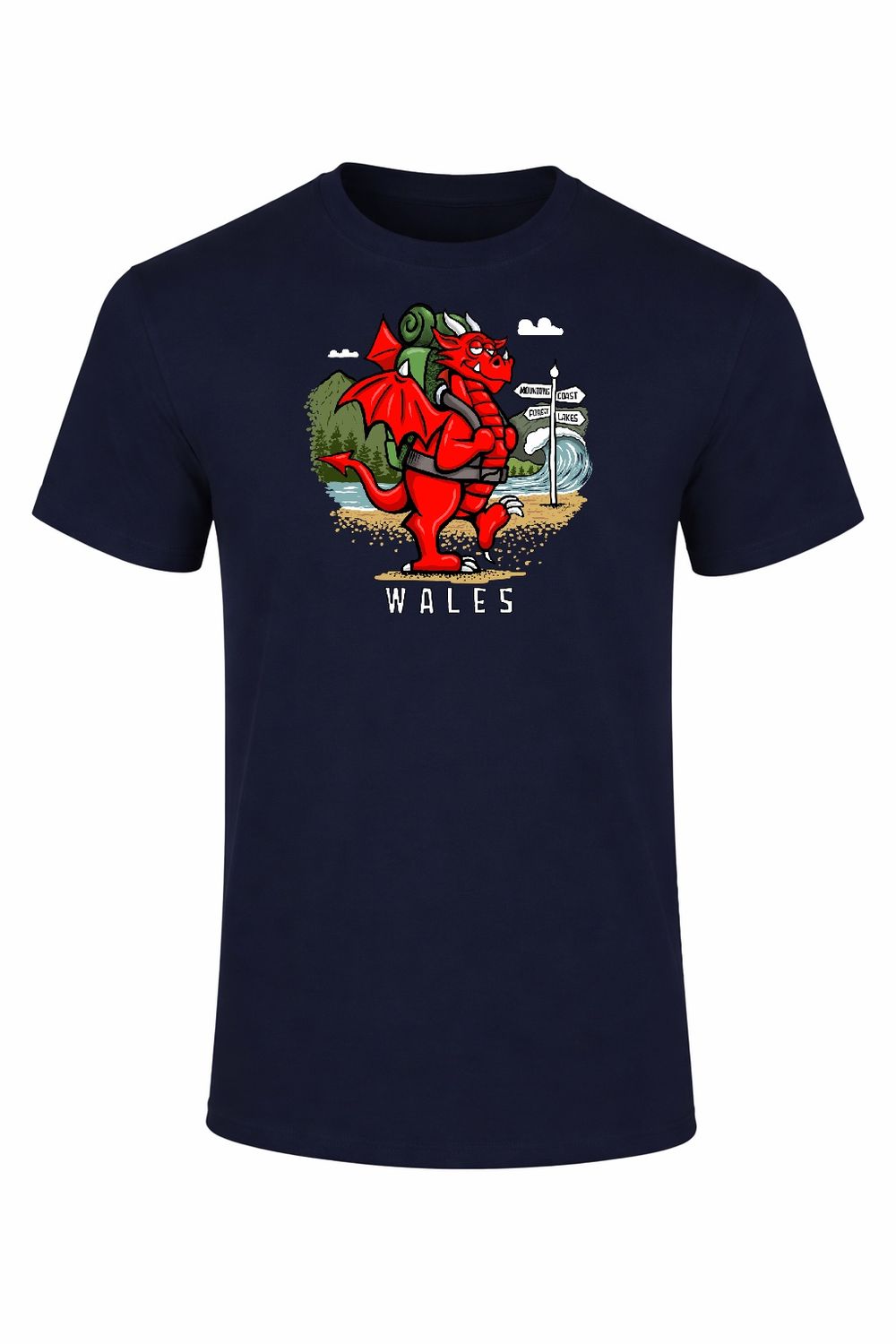 Red Dragon | Kid's Funny T-shirt | Little Flockers, Colour: Navy, Size: 3/4 years