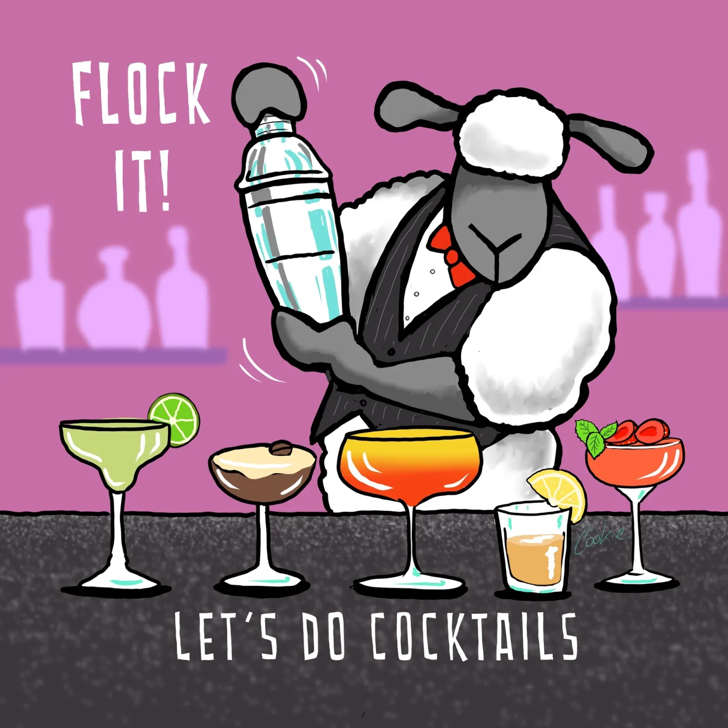 Flockers Fridge Magnet | Let's Do Cocktails