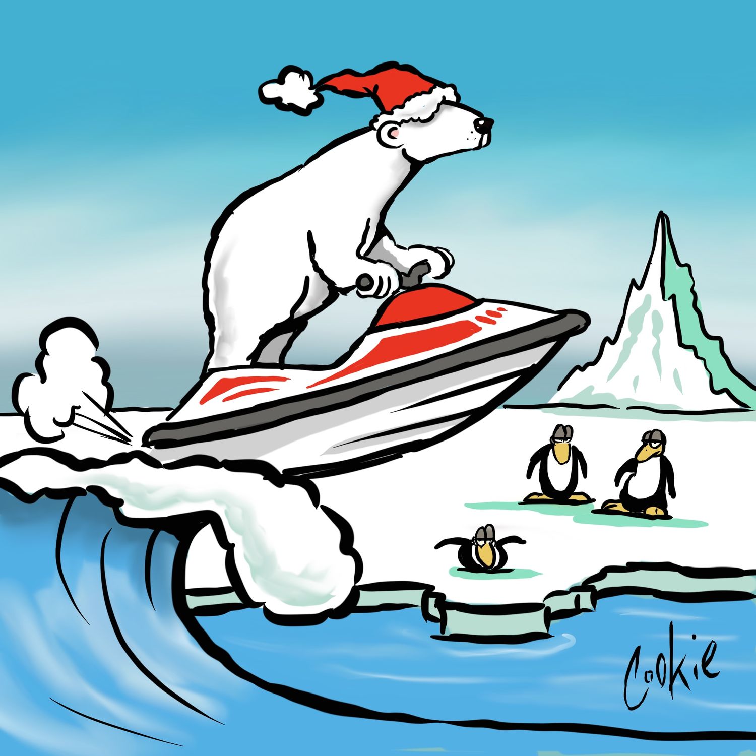 Polar Waves Coaster | Funny Jet Ski &amp; Water Sports Gift | Baaad Flockers®