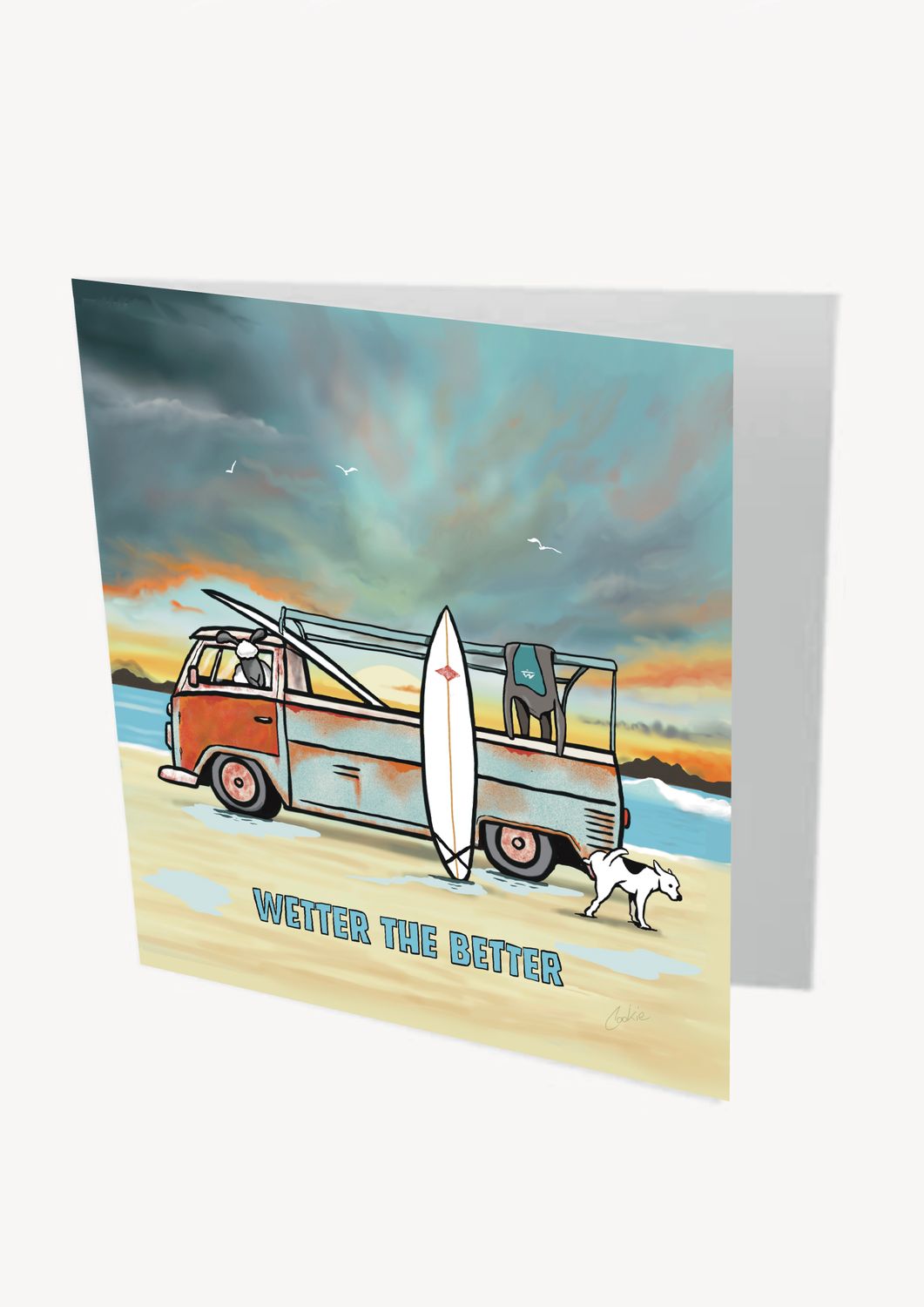 Wetter the Better Card | Funny Campervan &amp; Dog Lover Card | Baaad Flockers®