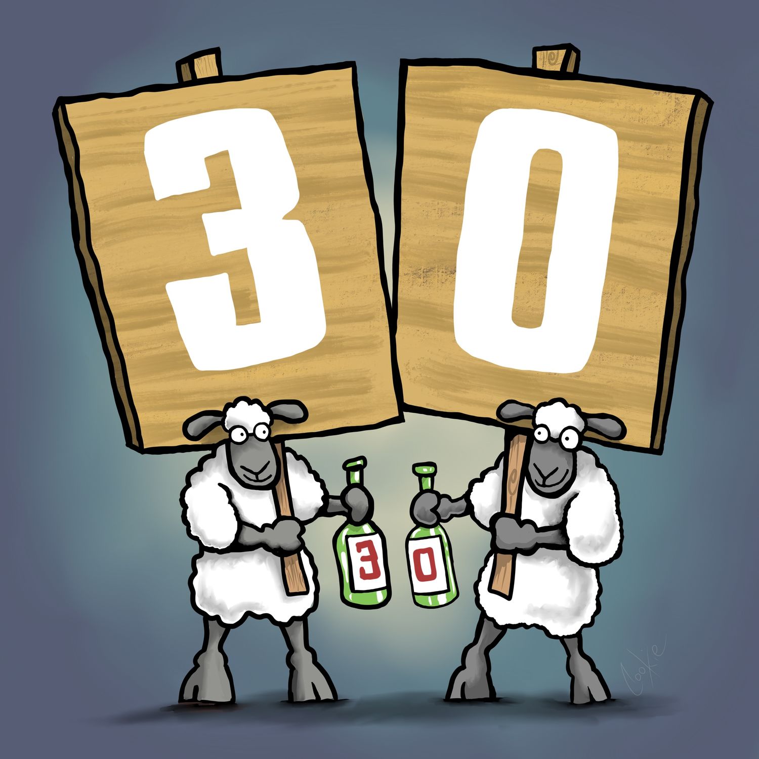 30th Birthday Funny Fridge Magnets | 60 x 60mm Flockers® Magnets | Baaad Flockers®