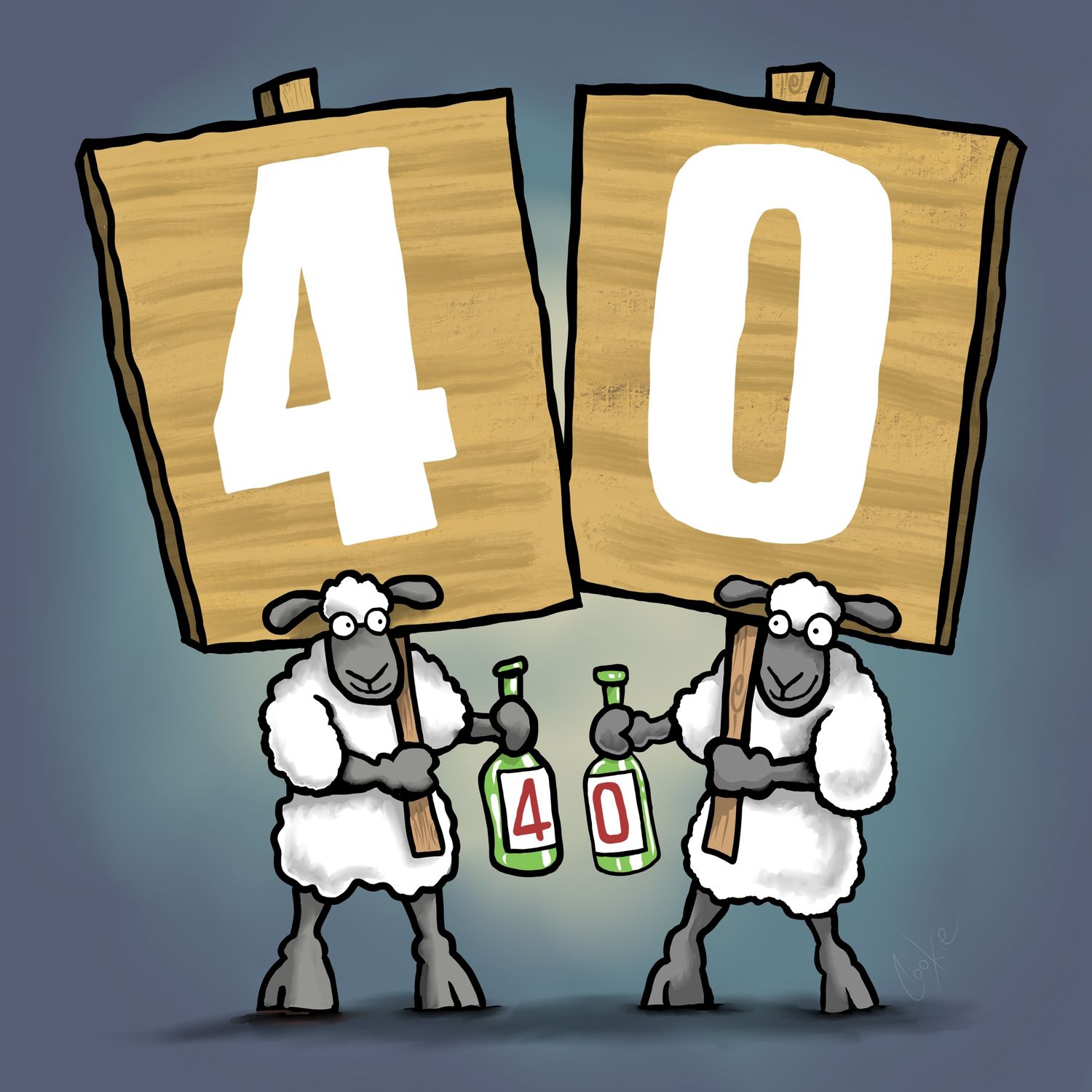 40th Birthday Funny Fridge Magnets | 60 x 60mm Flockers® Magnets | Baaad Flockers®
