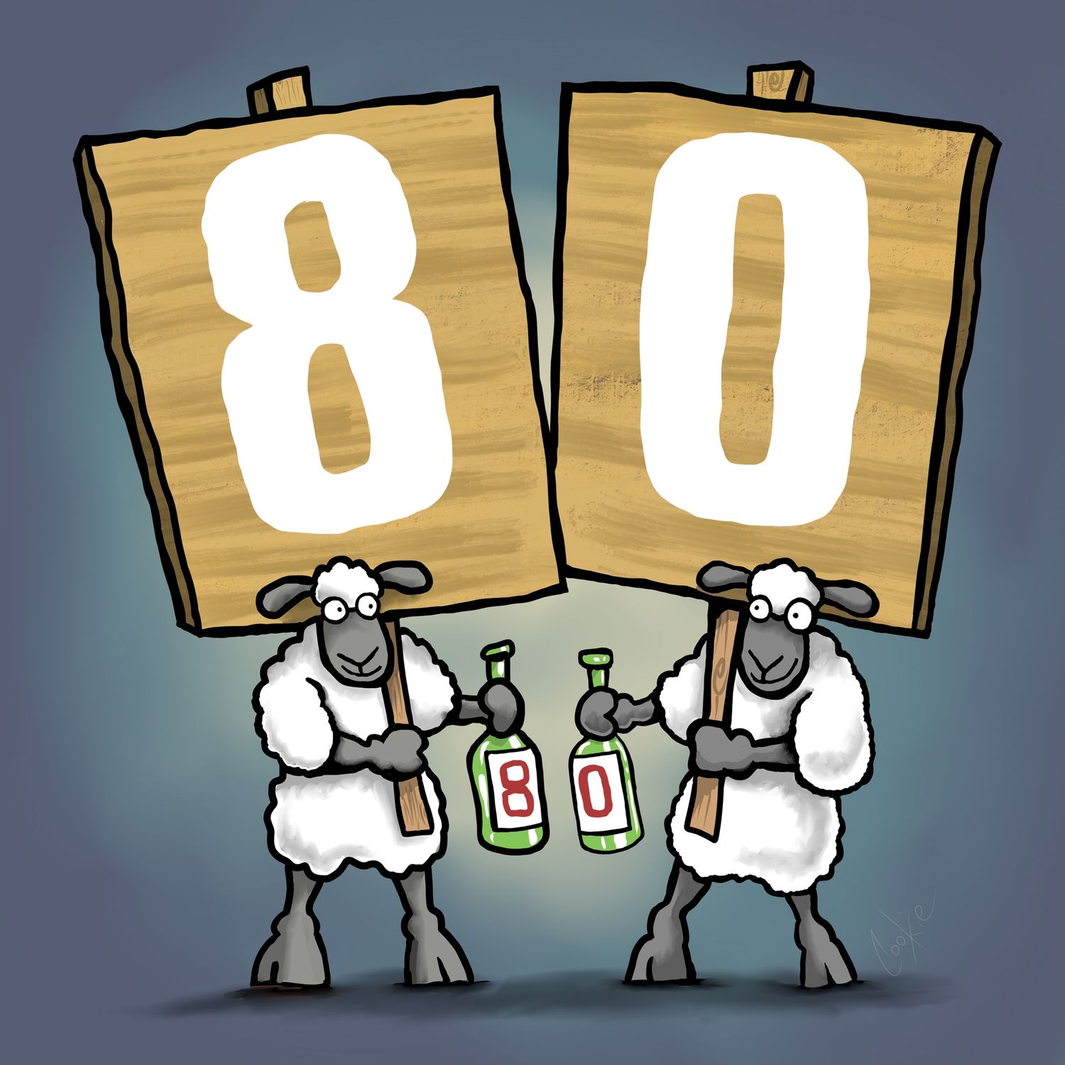 80th Birthday Funny Fridge Magnets | 60 x 60mm Flockers® Magnets | Baaad Flockers®