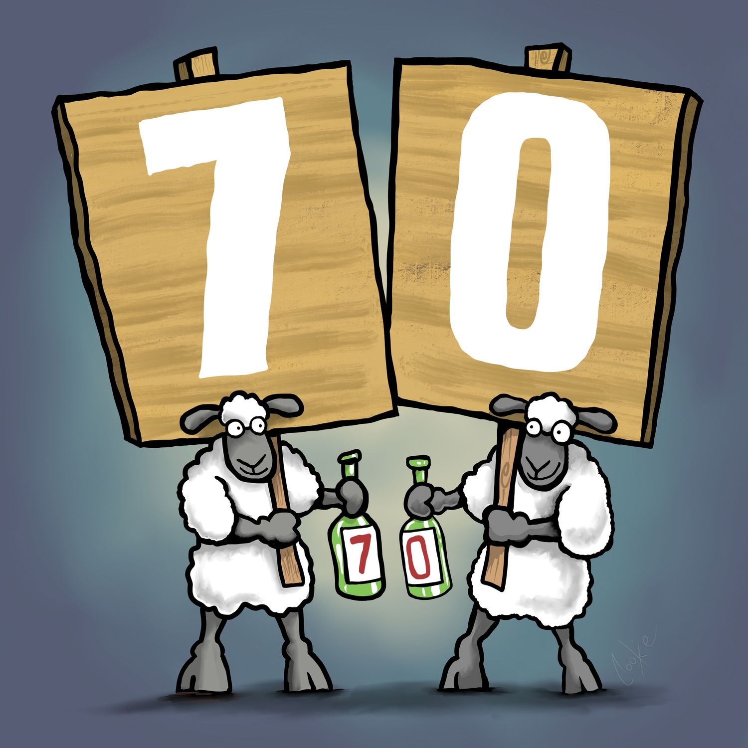70th Birthday Funny Fridge Magnets | 60 x 60mm Flockers® Magnets | Baaad Flockers®