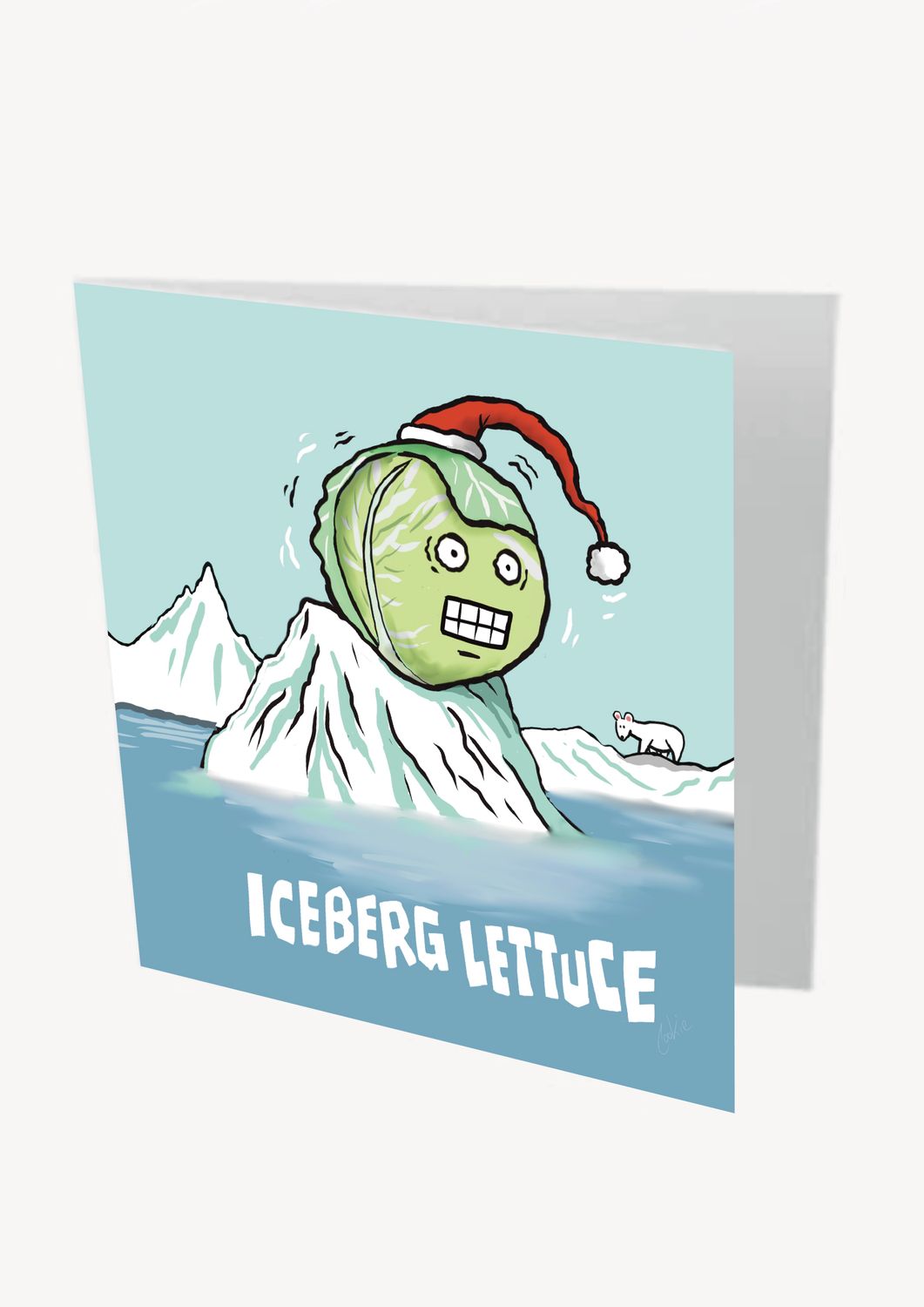 Iceberg Lettuce Christmas Card | Funny Vegetable Christmas Card | Baaad Flockers®
