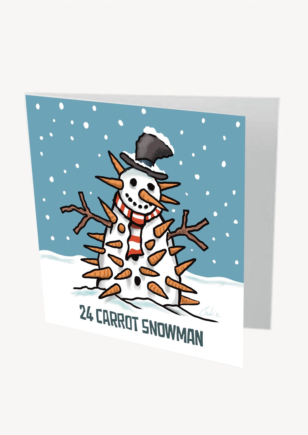 24 Carrot Snowman Christmas Card | Funny Christmas Pun Card | Baaad Flockers®