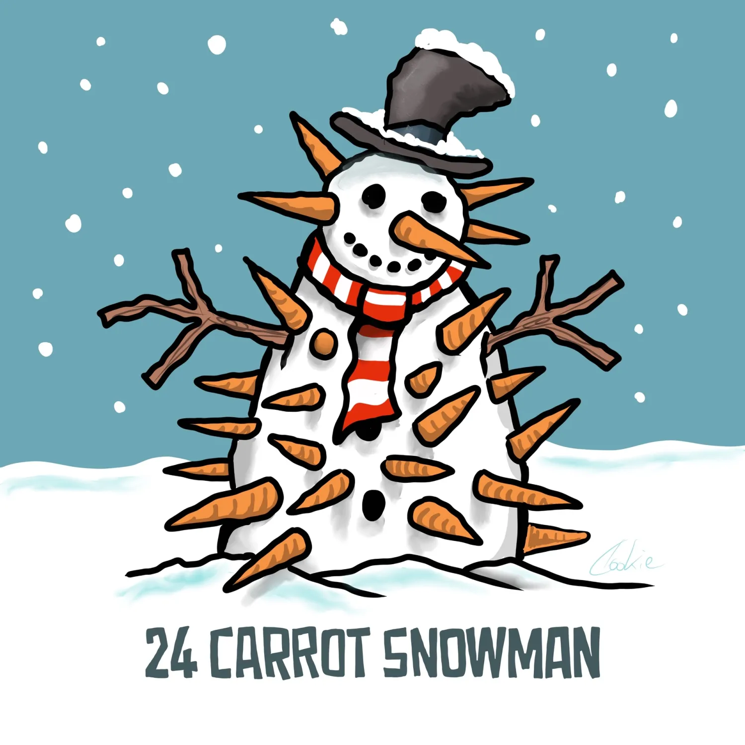 Flockers Coaster | 24 Carrot Snowman