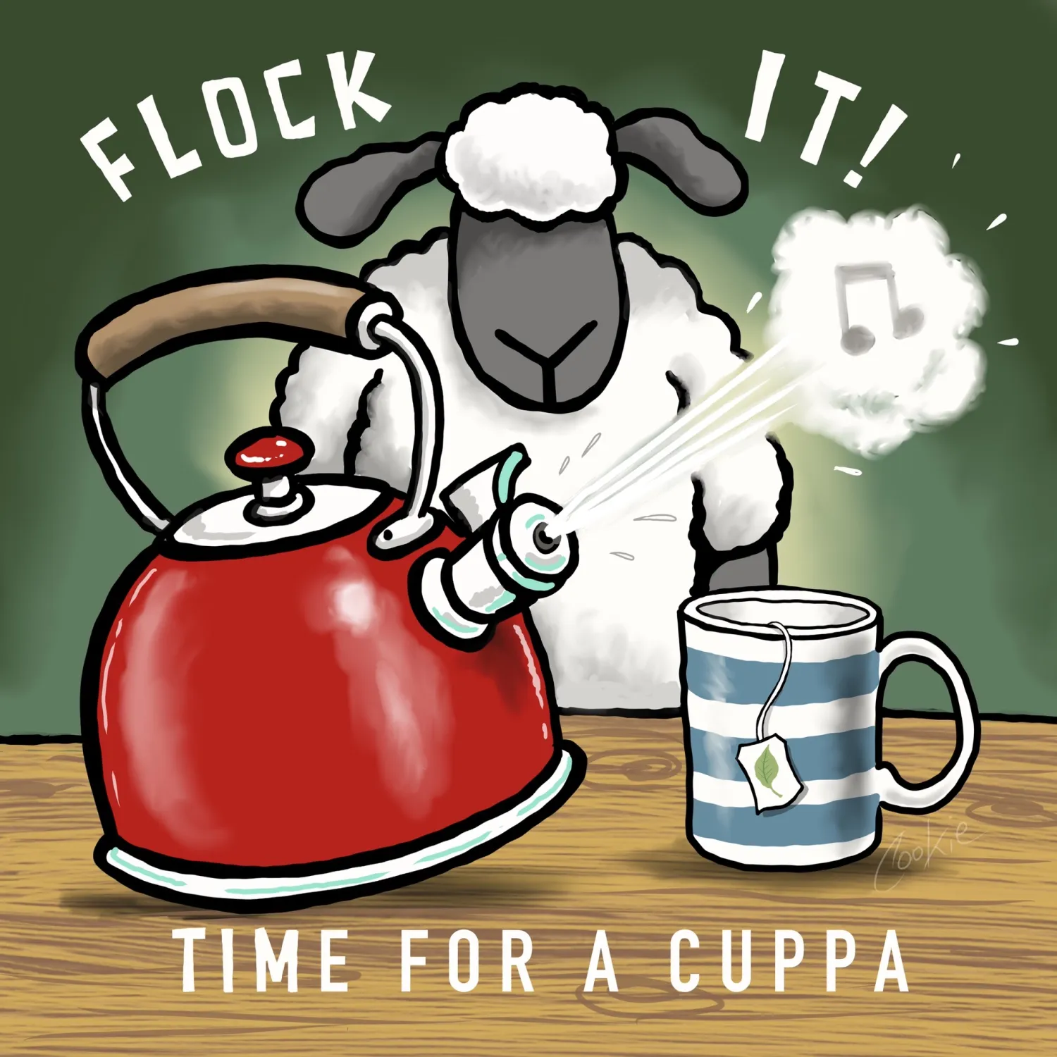 Time For A Cuppa | Metal Man Cave Sign | Flockers