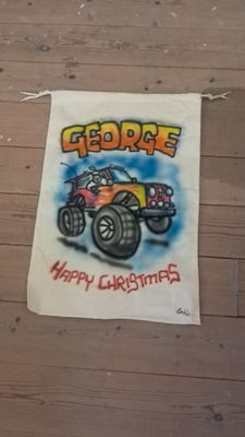Personalised Christmas Sacks Hand-Airbrushed by Cookie | Baaad Flockers®