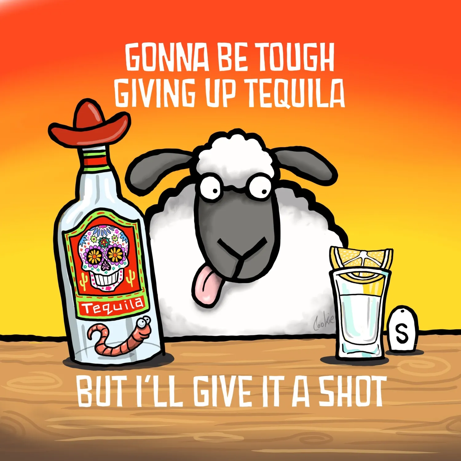 Flockers Metal Sign | Giving Up Tequila