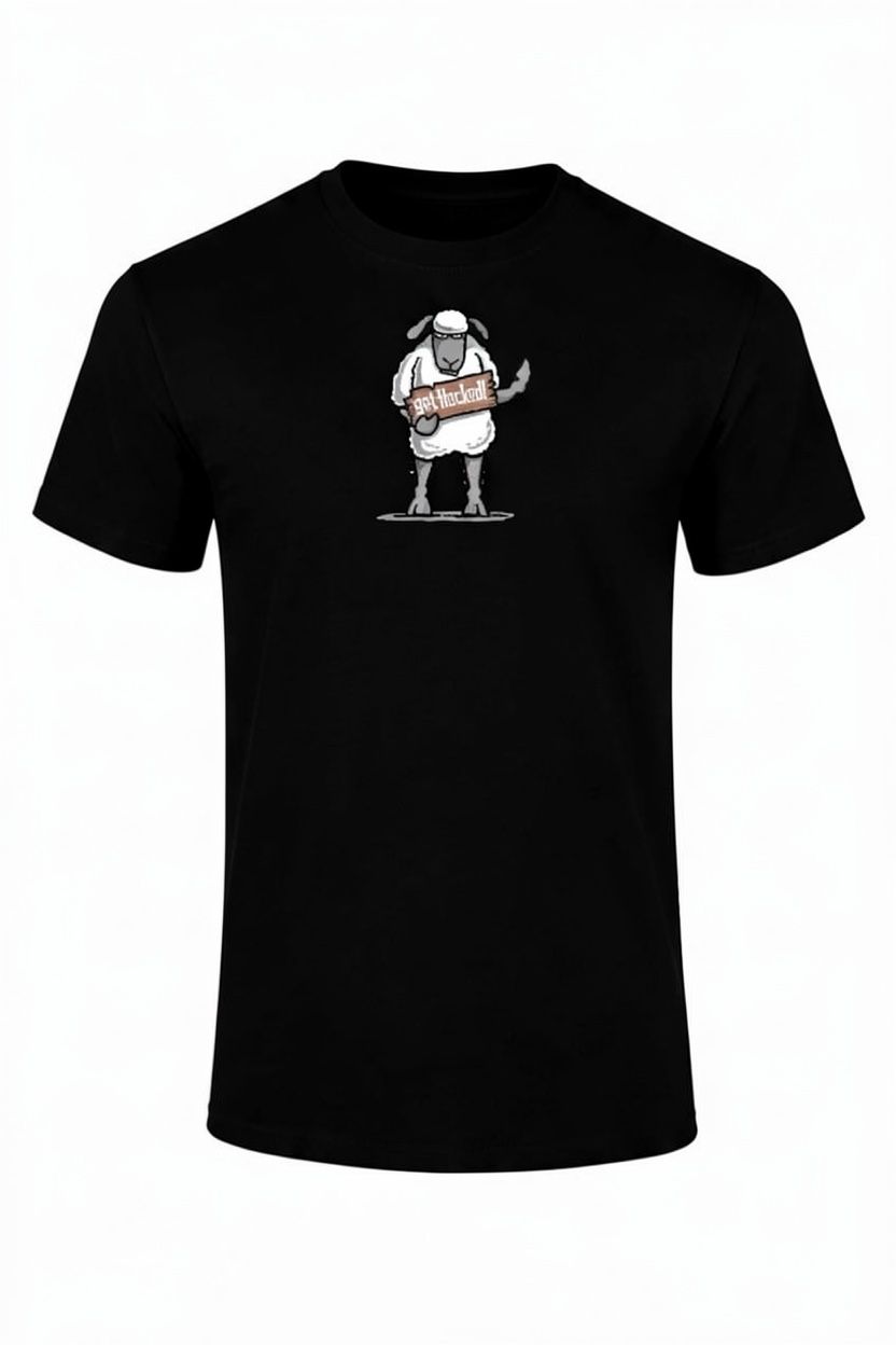 Get Flocked! | Funny T-Shirt | Baaad Flockers, Colour: Black, Size: XS