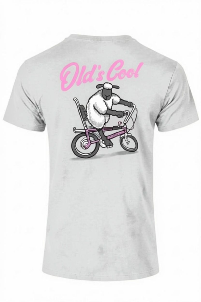 Old's Cool Chopper | Retro T-Shirt | Flockers, Colour: Ash, Size: XS