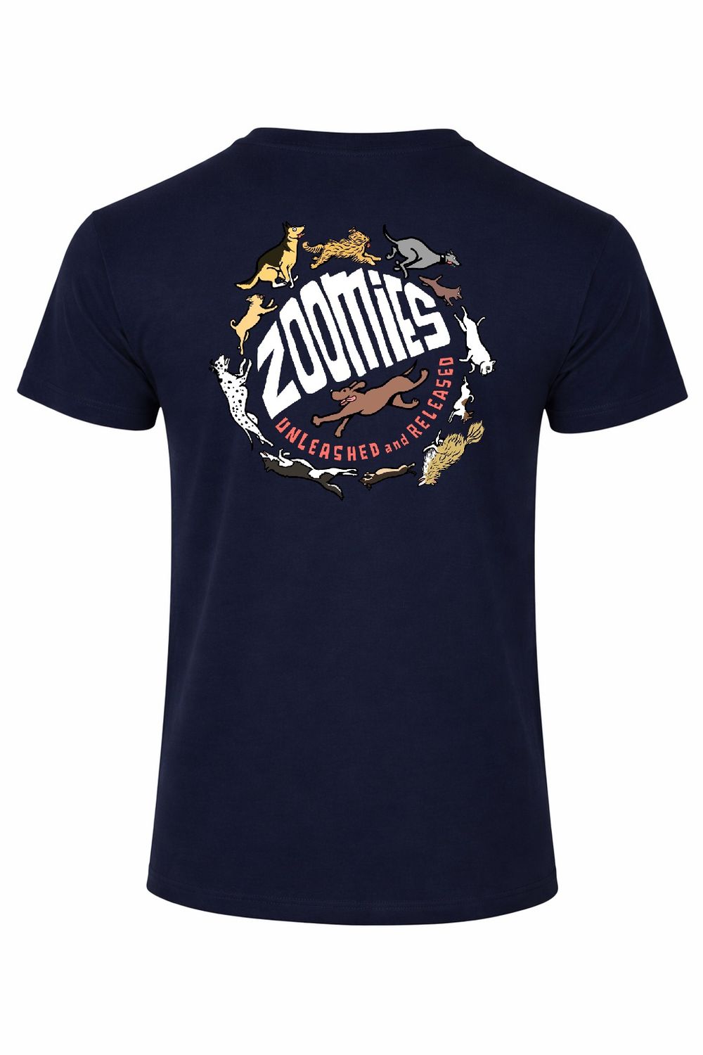 Unleased &amp; Released | Funny T-Shirt | Baaad Flockers, Colour: Navy, Size: XS