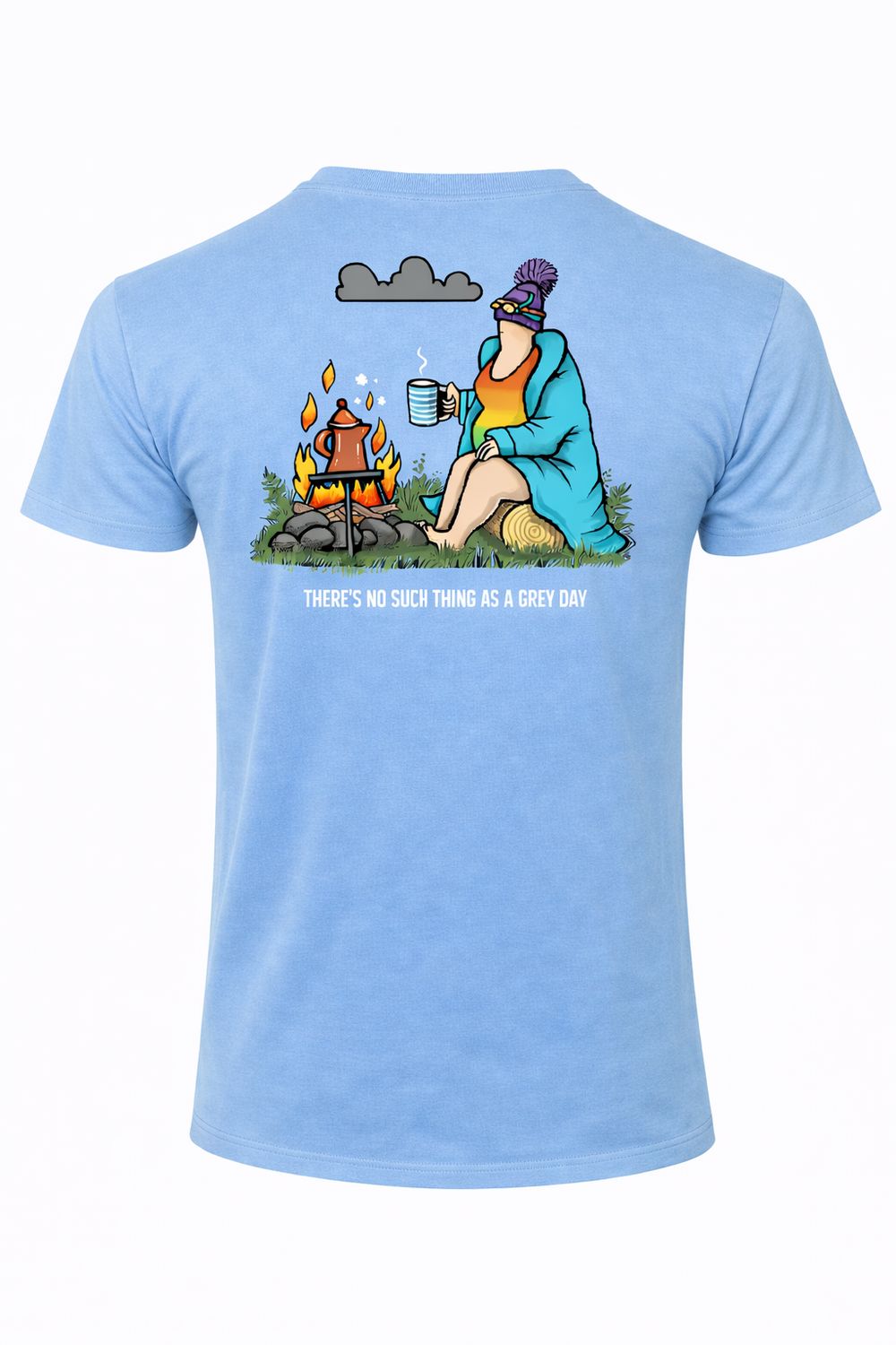 No Such Thing As A Grey Day | Wild Swimming T-Shirt | Flockers, Colour: Sky Blue, Size: XS