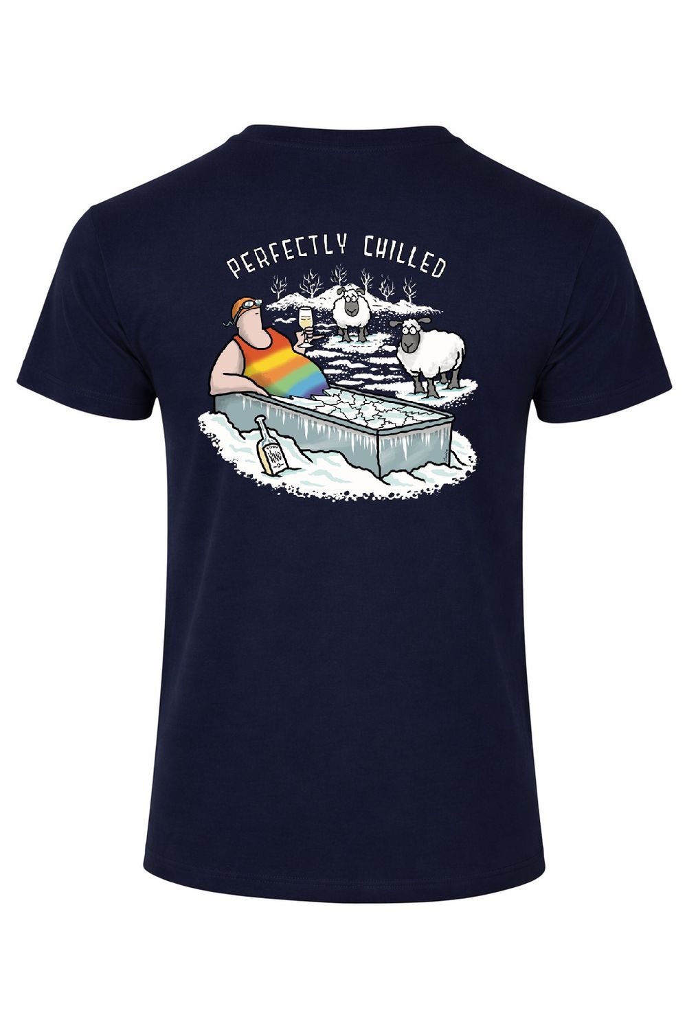 Perfectly Chilled | Wild swimmming T-Shirt | Flockers, Colour: Navy, Size: XS
