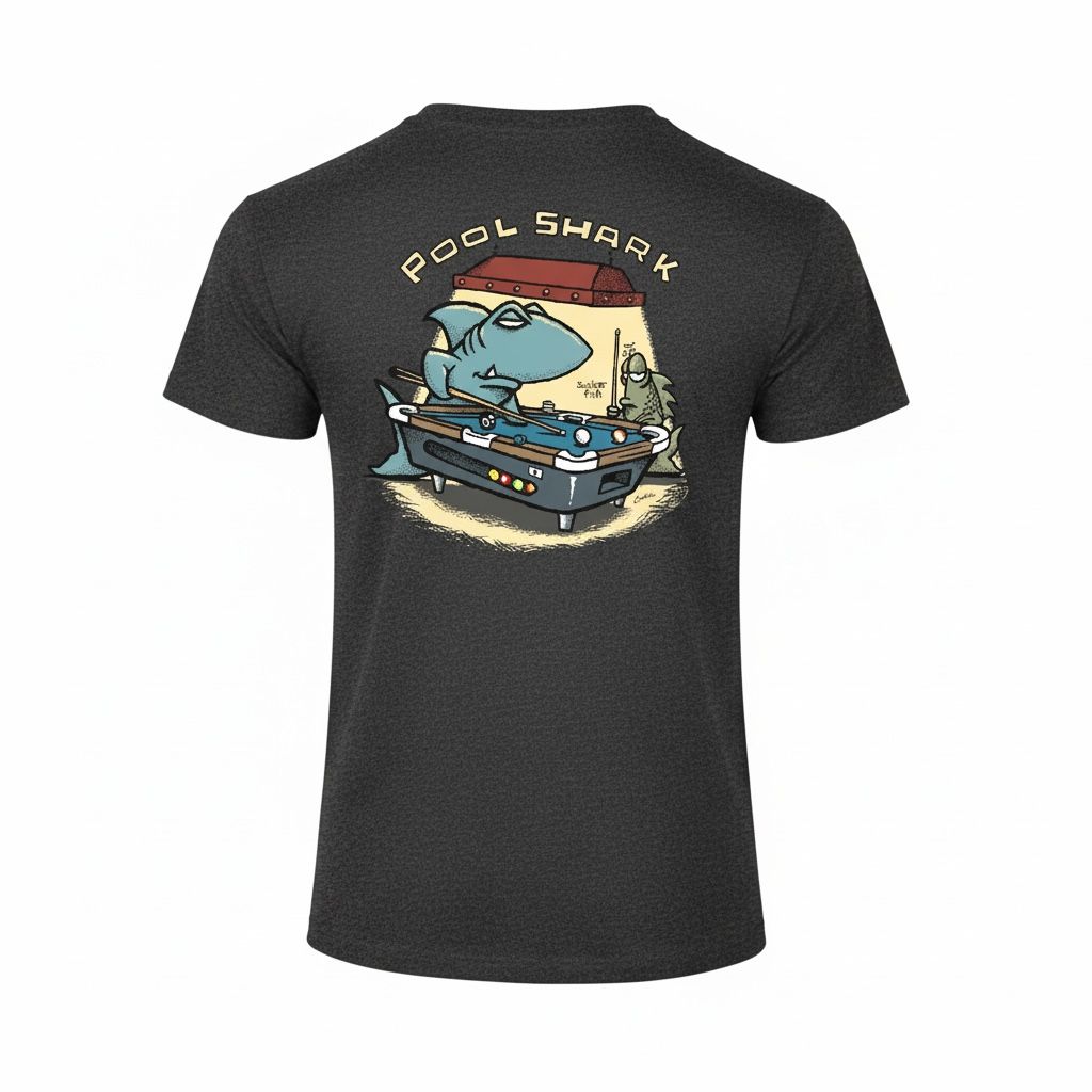 Pool Shark | Retro T-Shirt | Flockers, Colour: Tweed, Size: XS