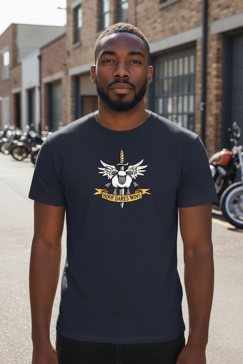 Flockers T-Shirt | Hoof Dares Wins - Chest Graphic