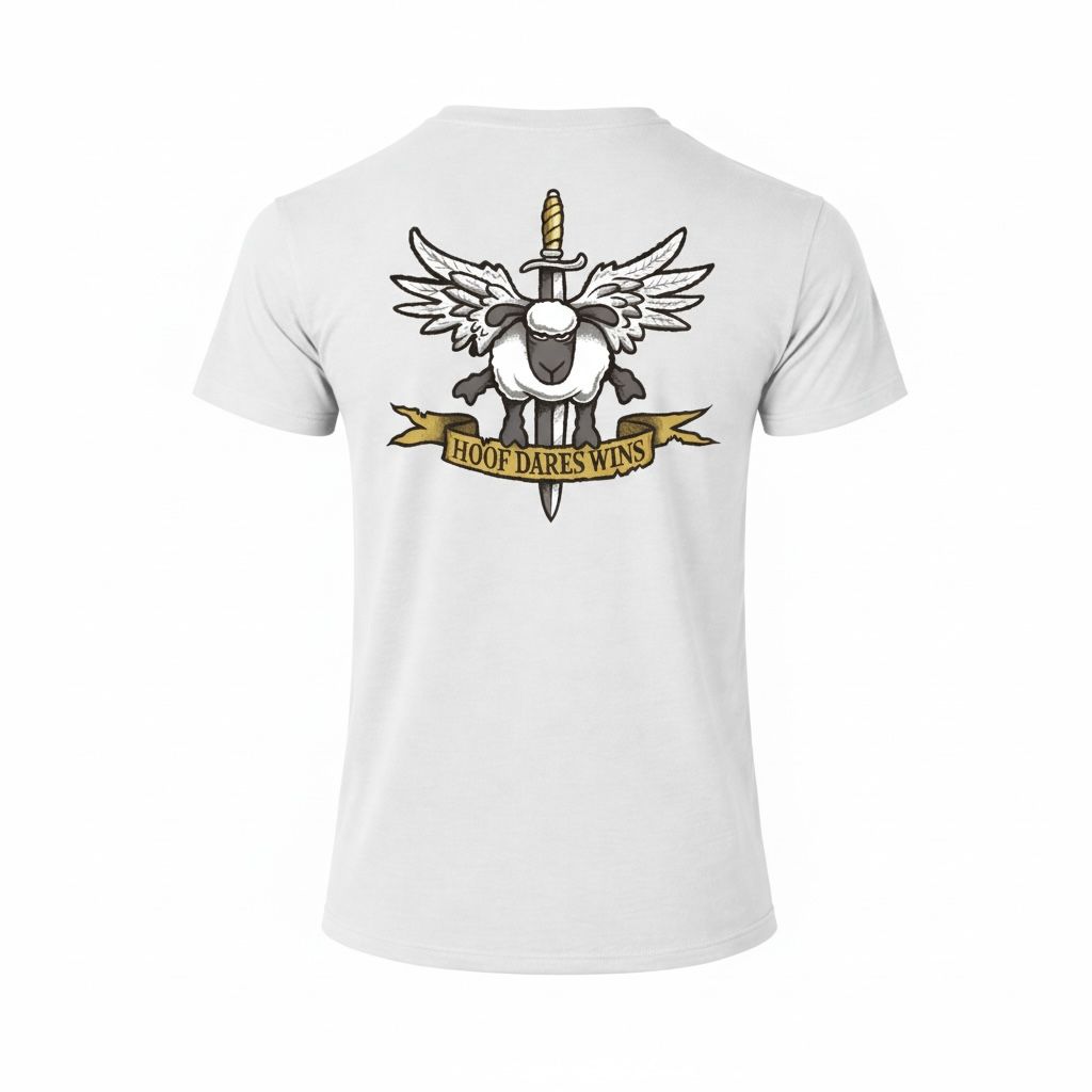 Flockers T-Shirt | Hoof Dares Wins - Back Graphic