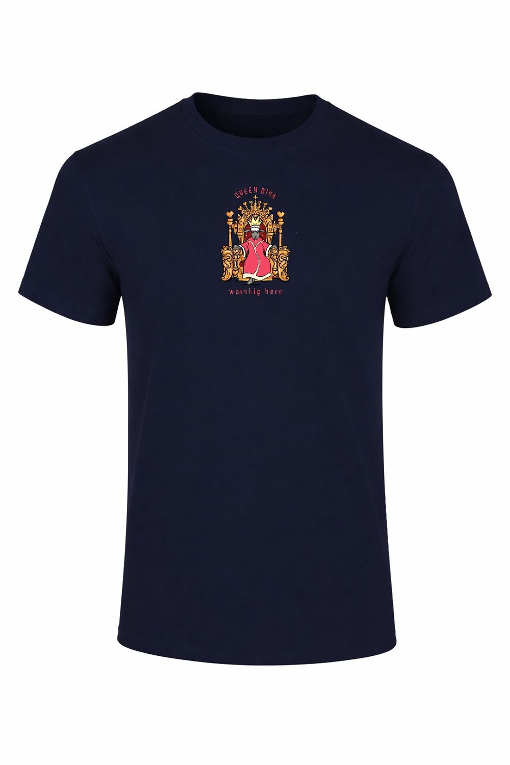 Queen Diva | Funny T-Shirt | Flockers, Colour: Navy, Size: XS