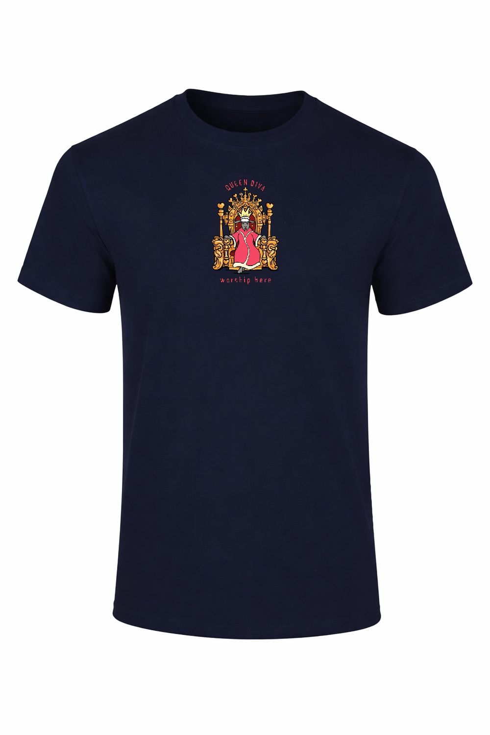 Queen Diva | Funny T-Shirt | Flockers, Colour: Navy, Size: XS