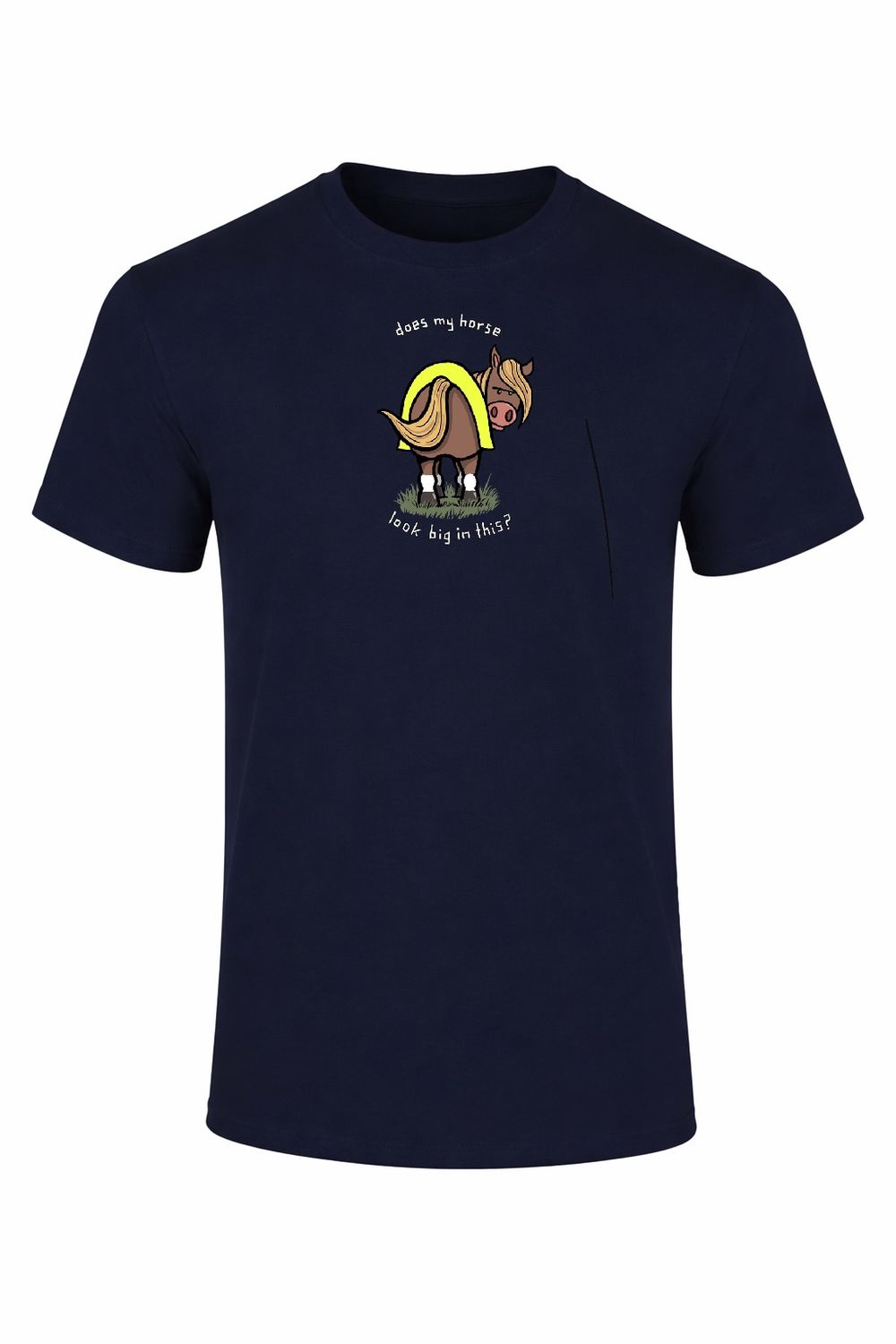 Does my Bum Look.... | Funny Horse T-Shirt | Baaad Flockers, Colour: Navy, Size: XS