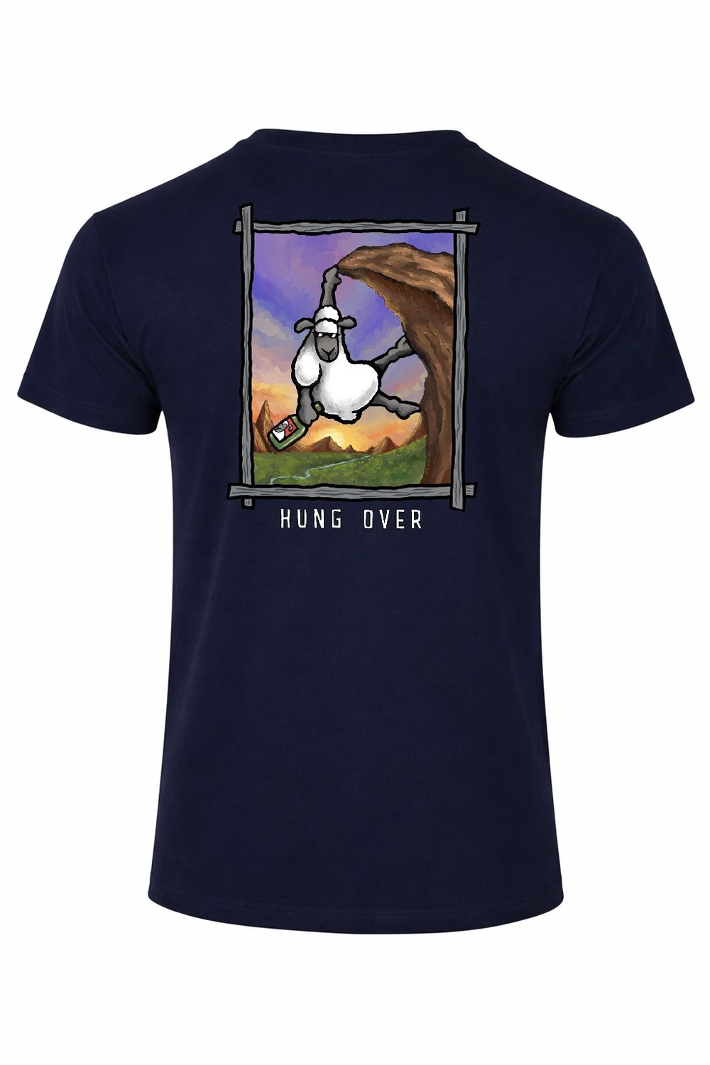 Hung Over | Funny T-Shirt | Flockers, Colour: Navy, Size: XS