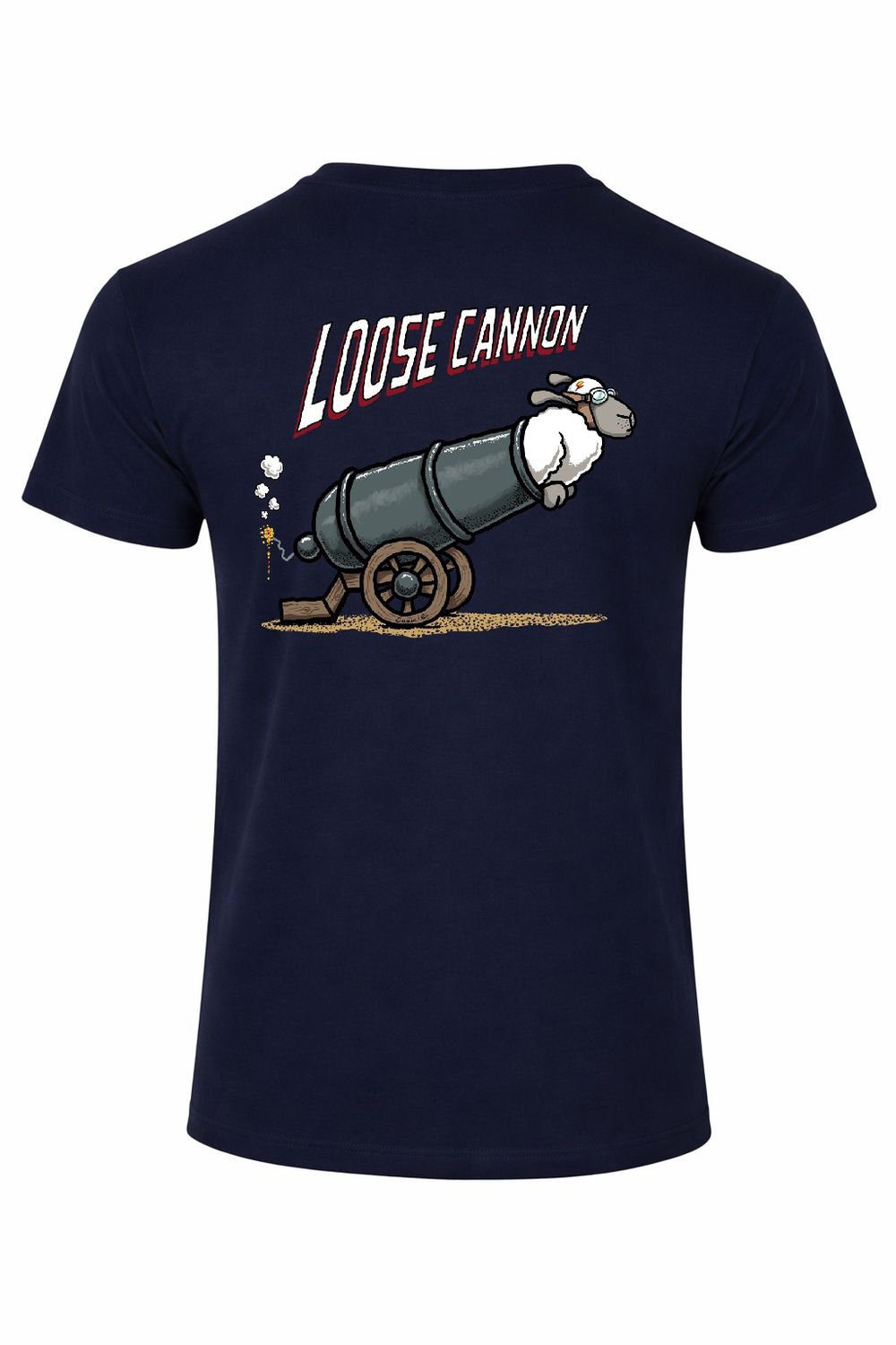 Loose Cannon | Funny T-Shirt | Flockers, Colour: Navy, Size: XS