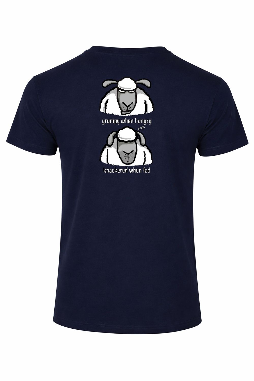 Grumpy When Hungry | Funny T-Shirt | Flockers, Colour: Navy, Size: XS