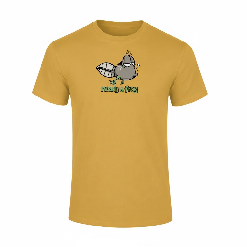 Nearly A Frog | Kid's Funny T-Shirt, Colour: Sunflower, Size: 1/2y