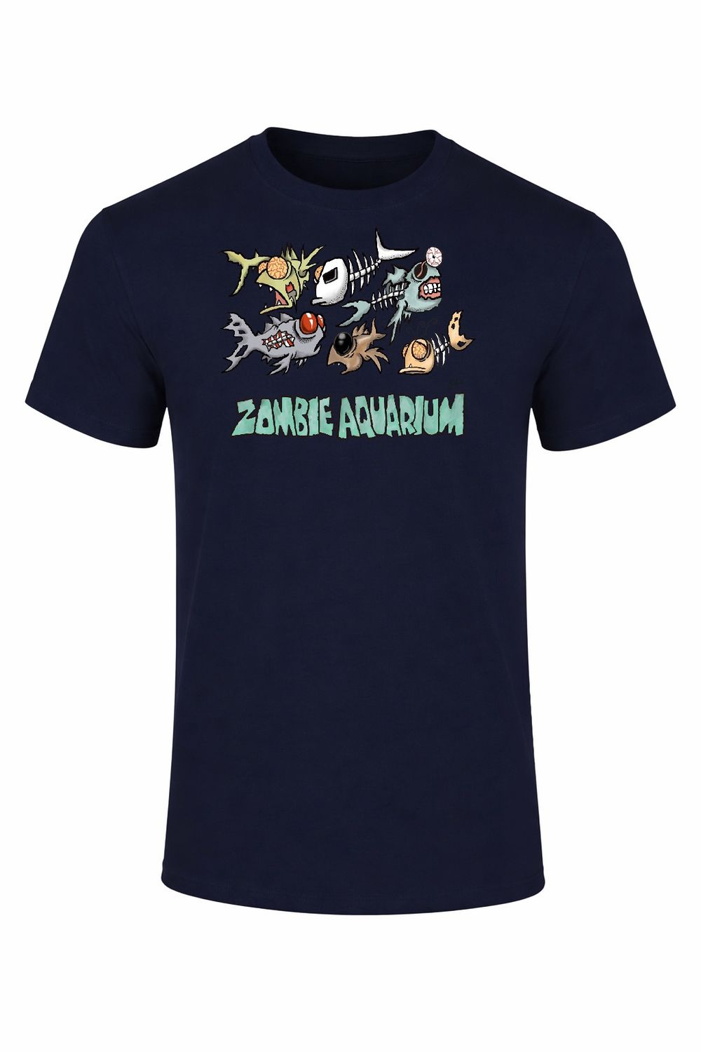 Zombie Aquarium | Kids Funny T-Shirt, Colour: Navy, Size: 3-4y
