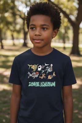 Zombie Aquarium Kids T-Shirt | Spooky Ocean Tee | Little Flockers®