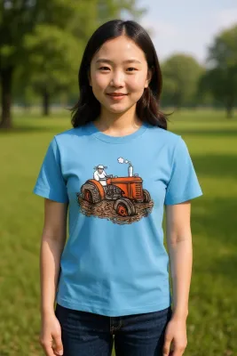 Red Tractor | Funny T-shirt | Little Flockers