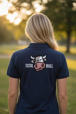Total Bull Printed Polo Shirt | Funny Farming Polo | Baaad Flockers®