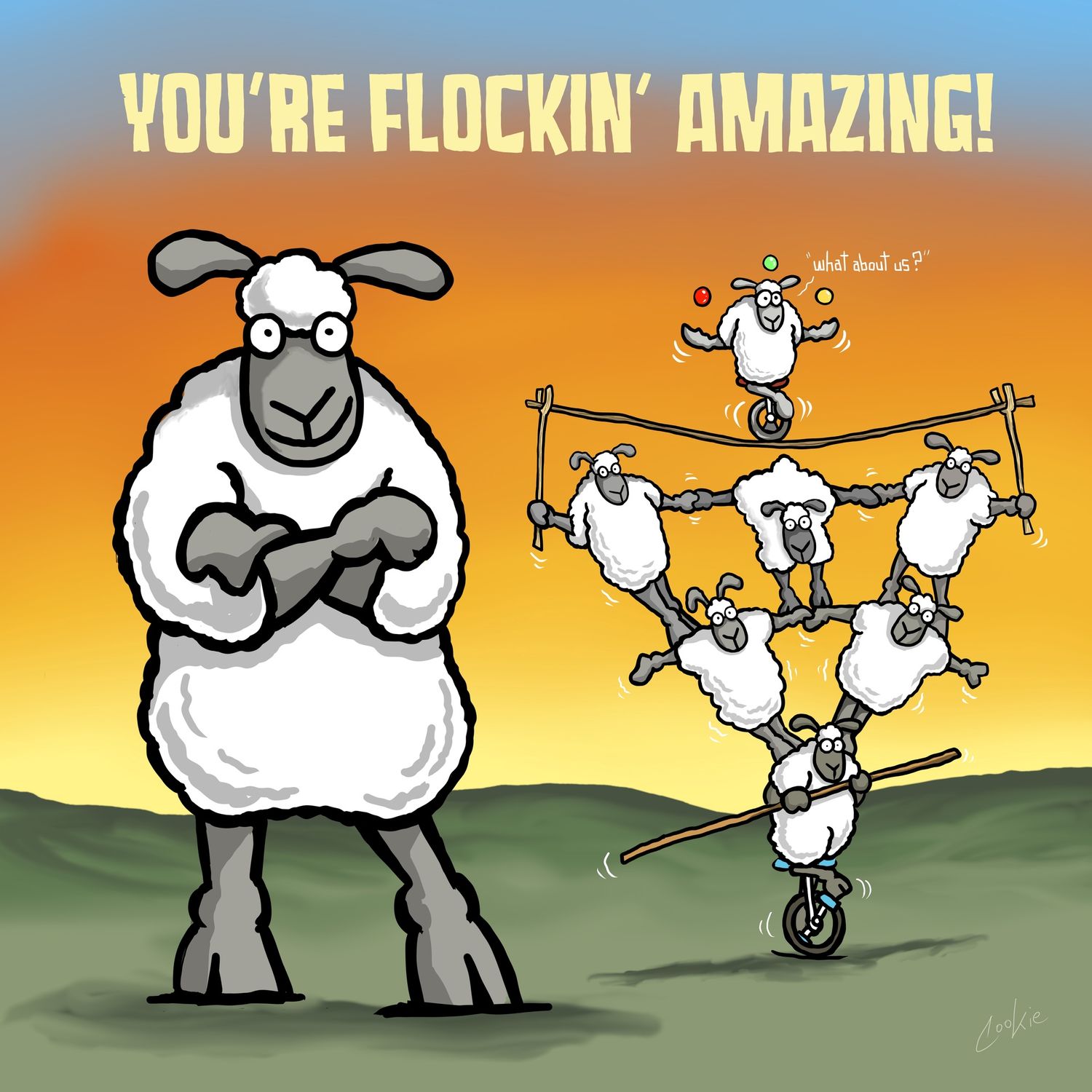 Flockers Greetings Card | You're Flockin Amazing!