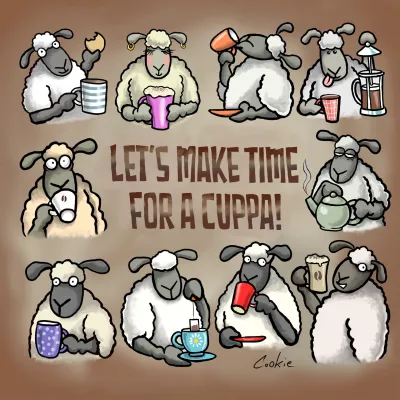 Let's Make Time For A Cuppa | Blank Greetings Card | Flockers