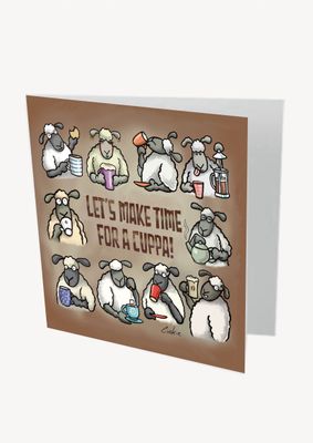 Let’s Make Time For A Cuppa Card | Tea Lover &amp; Friendship Card | Baaad Flockers®
