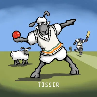 Tosser Cricket | Metal Man Cave Sign | Flockers