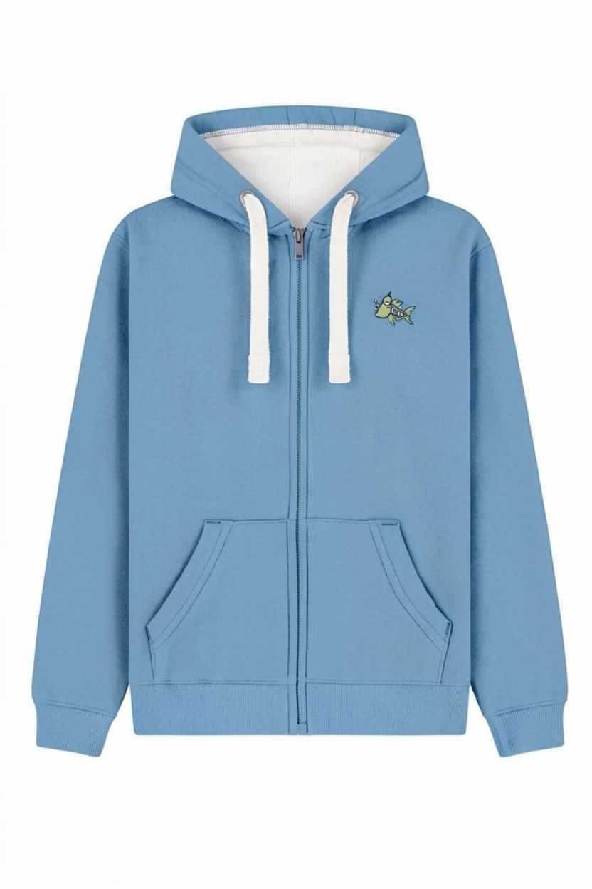 Plunge | Full Zipped Hoodie | Flockers, Colour: Ocean Blue, Size: XS