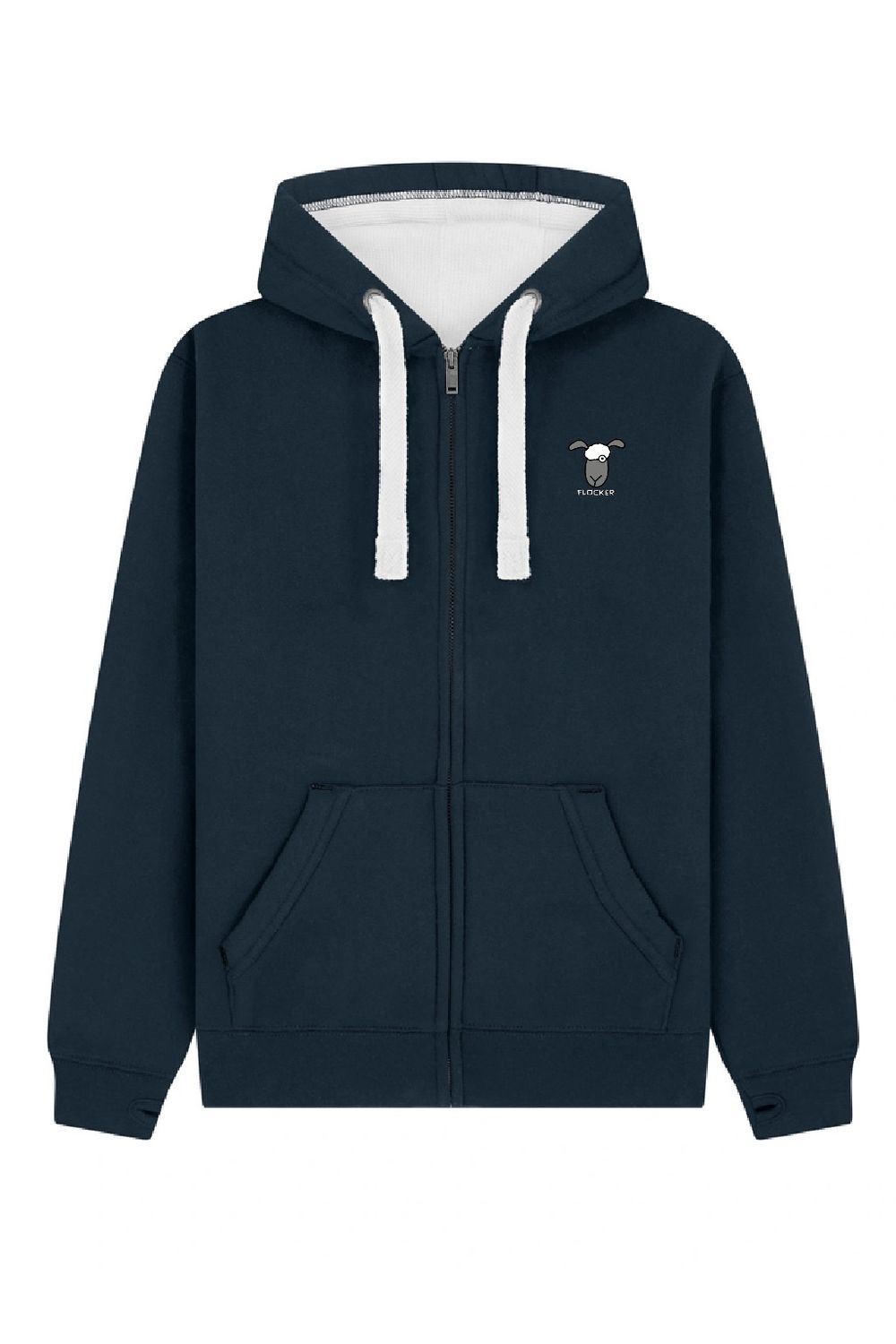Muddy Flocka | Full Zipped Hoodie | Flockers, Colour: French Navy, Size: XS