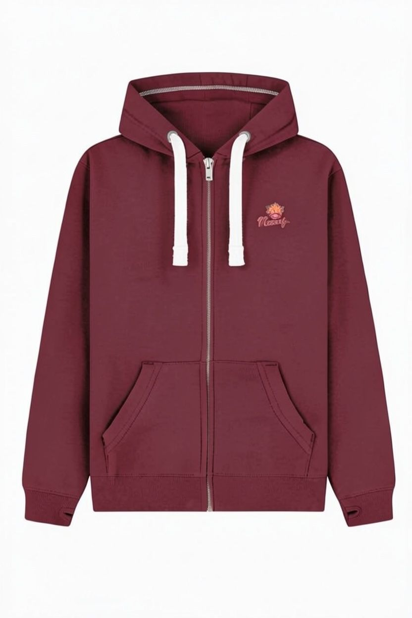 Mooody | Full Zipped Hoodie | Flockers, Colour: Wine Melenage, Size: XS