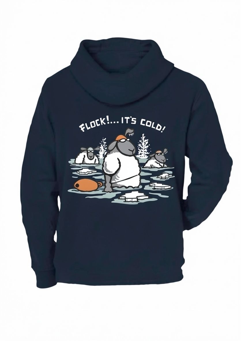 Flock It’s Cold Zoodie | Funny Winter Full Zip Hoodie | Baaad Flockers®