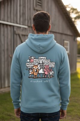Flocked Off Zoodie | Funny Full Zip Graphic Hoodie | Baaad Flockers®