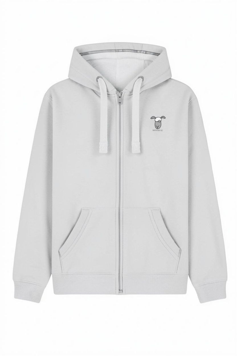 Baaad Hair Day | Full Zipped Hoodie | Flockers, Colour: Dusty Grey, Size: XS