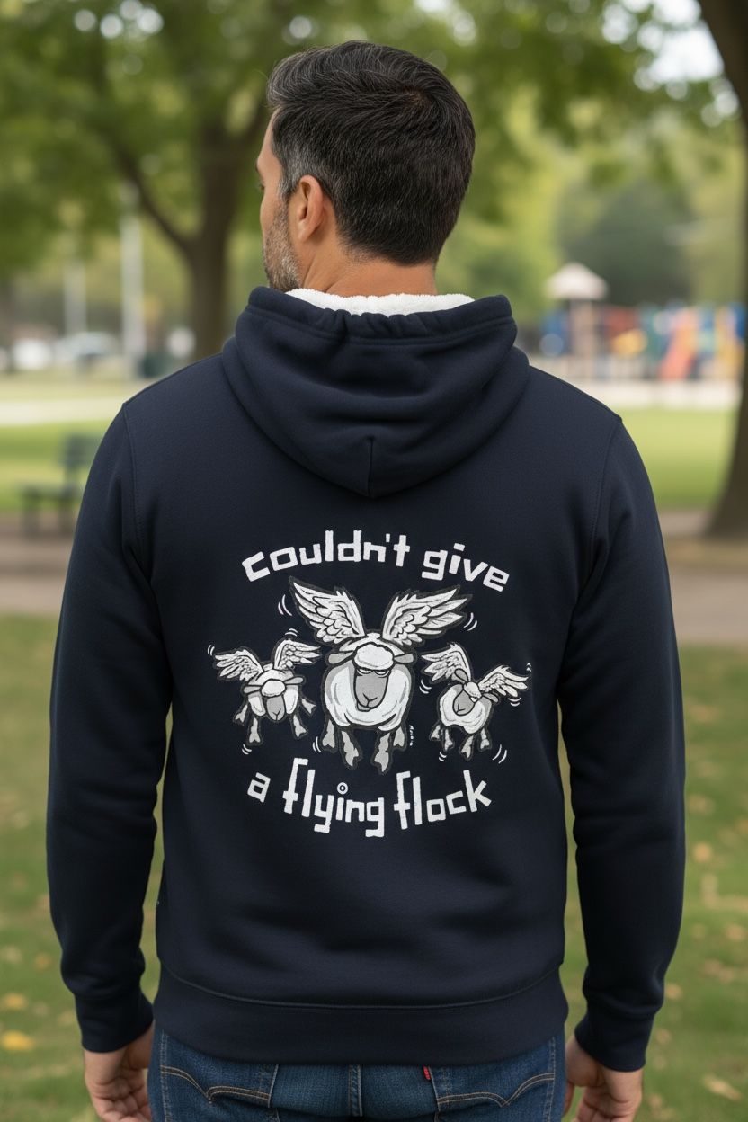 Couldn't Give A Flying Flock!® Zoodie | Funny Zip Hoodie | Baaad Flockers®