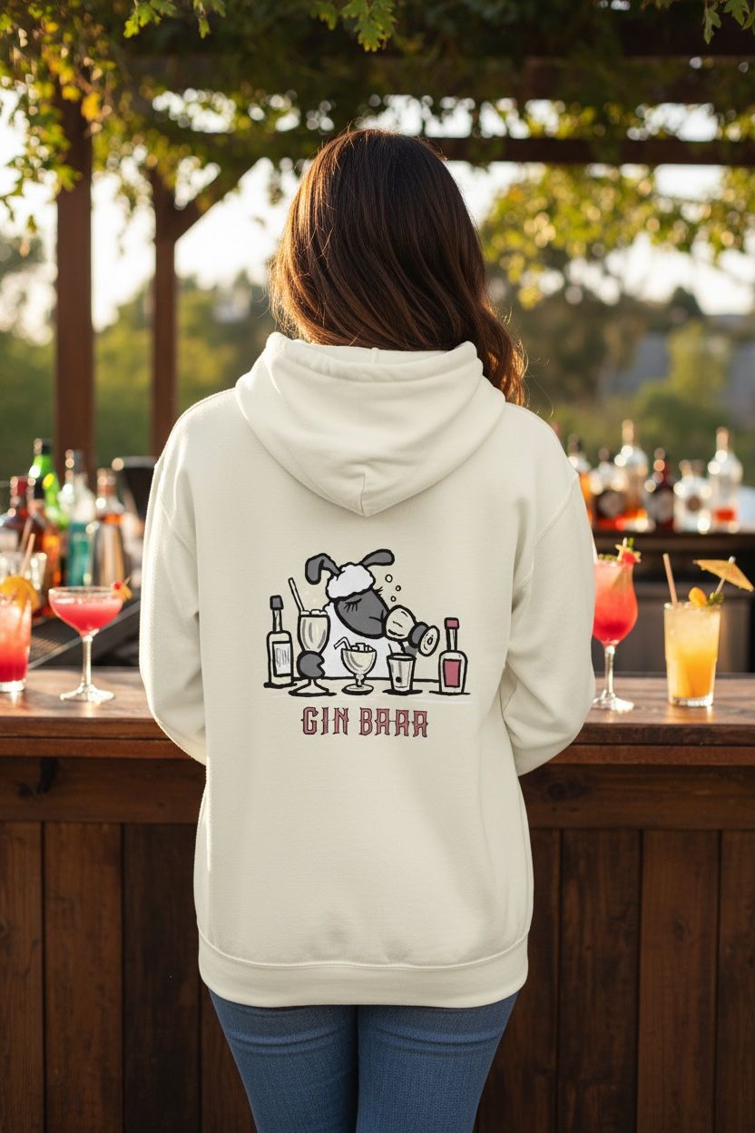 Gin Baaa Zoodie | Funny Gin Lover Full Zip Hoodie | Baaad Flockers®