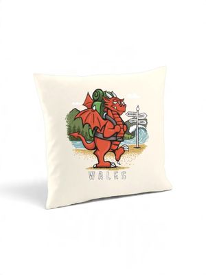 Welsh Dragon Cushion | Funny Welsh Home Décor &amp; Wales Gift | Baaad Flockers®