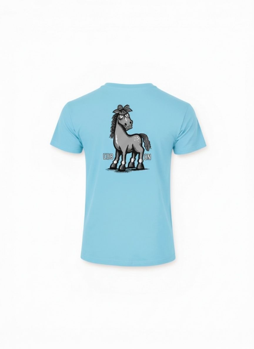Cob On! | Funny Horse T-Shirt | Flockers, Colour: Light Blue, Size: XS